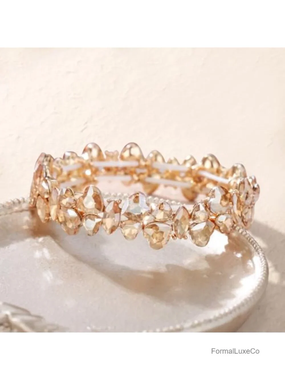 Marquise Rhinestone Stretch Bracelet Bridal Wedding Jewelry